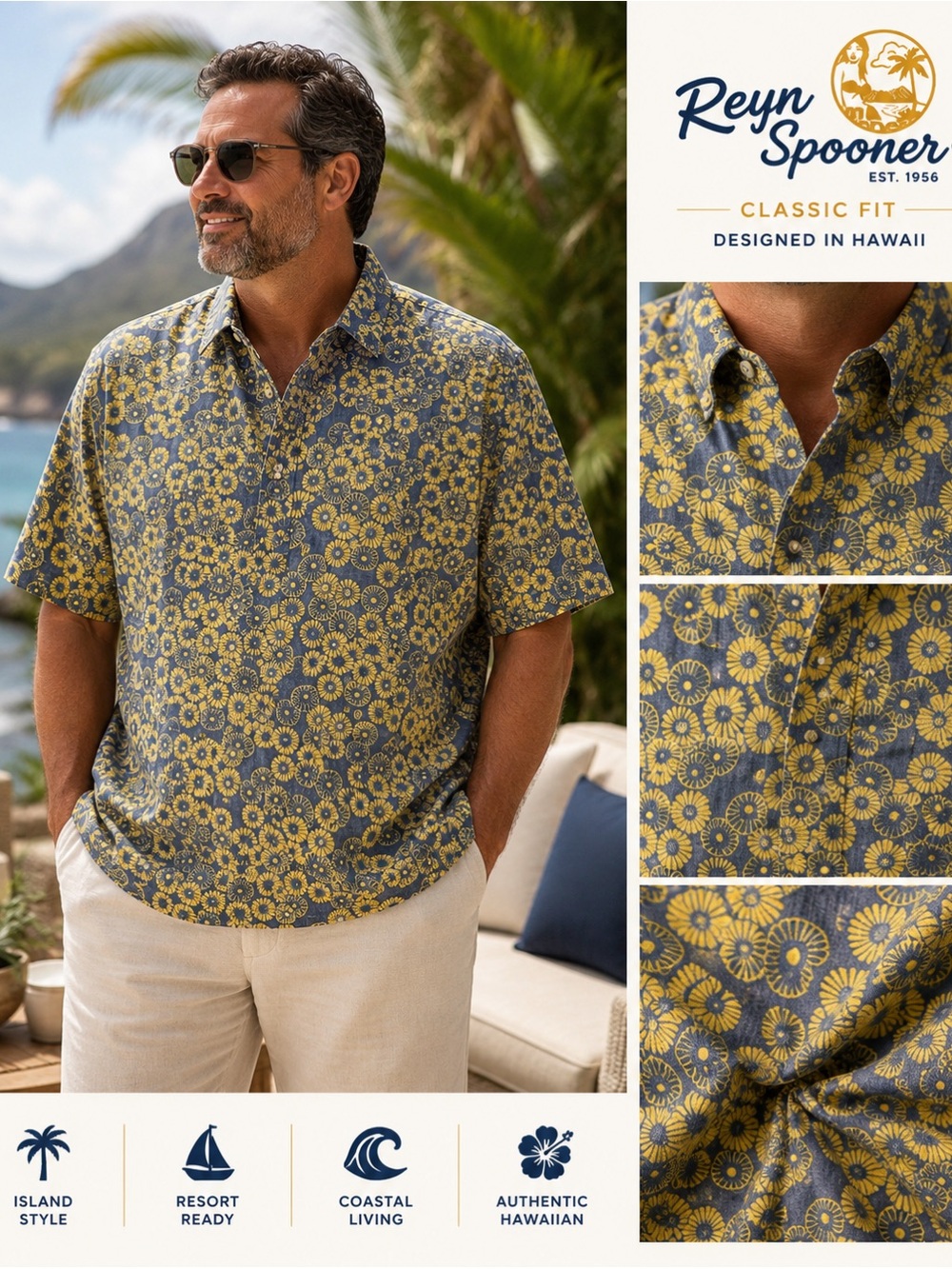 Reyn Spooner Aloha Shirt Mens XXL Pullover Floral Classic Fit 100% Cotton Resort